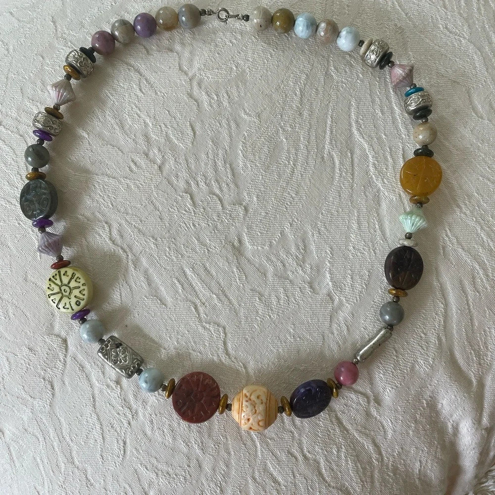 Vintage Beaded Necklace Candy Shape Beads Multicolors‎